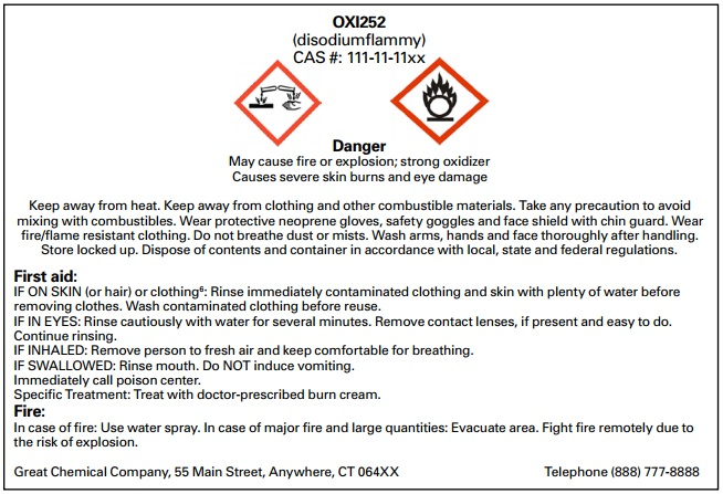 OXI252 Label Inner Package Label with OSHA pictograms